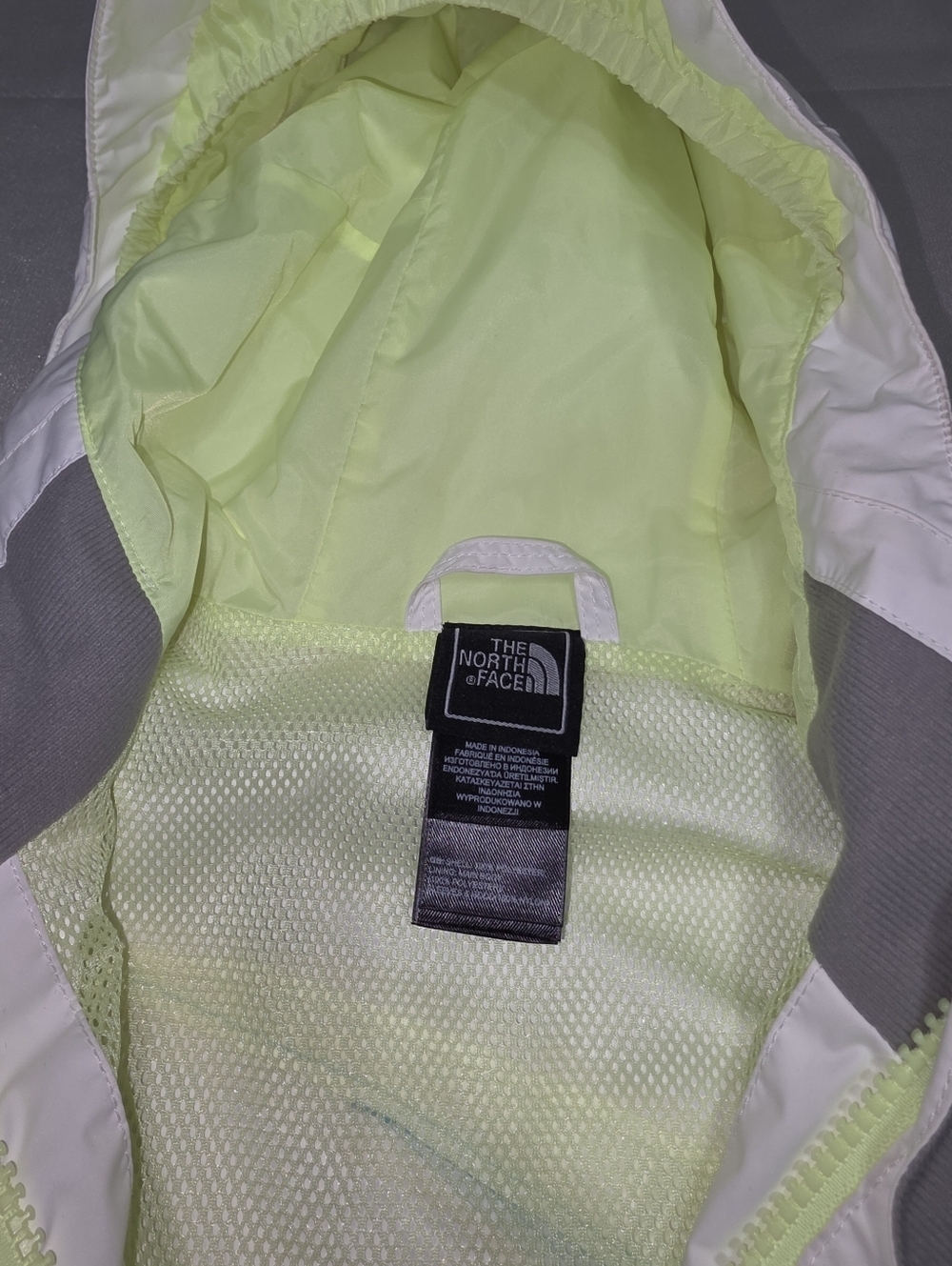 The North Face White, Aqua & Neon Yellow Colorblock Shell Jacket - Picture 8 of 16